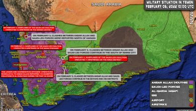 نقشه پیشروی انصارالله در یمن