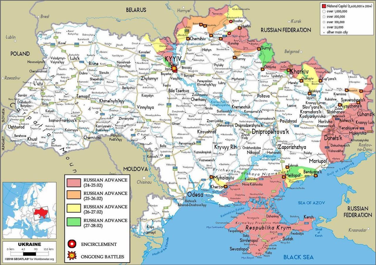 نقشه جنگ اوکراین 